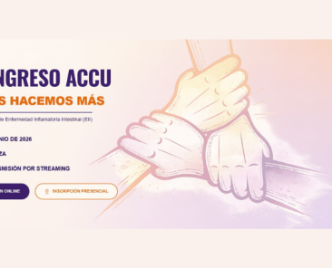 V Congreso ACCU: Juntos hacemos más Cartel del V Congreso ACCU sobre Enfermedad Inflamatoria Intestinal que se celebrará en Zaragoza y podrá seguirse también por streaming.