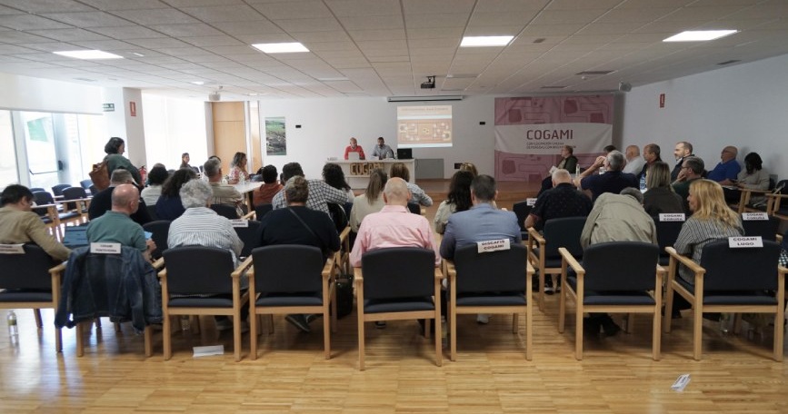 Personas representantes de entidades de COGAMI participan en la XXXVI Asamblea Anual celebrada en Santiago de Compostela.