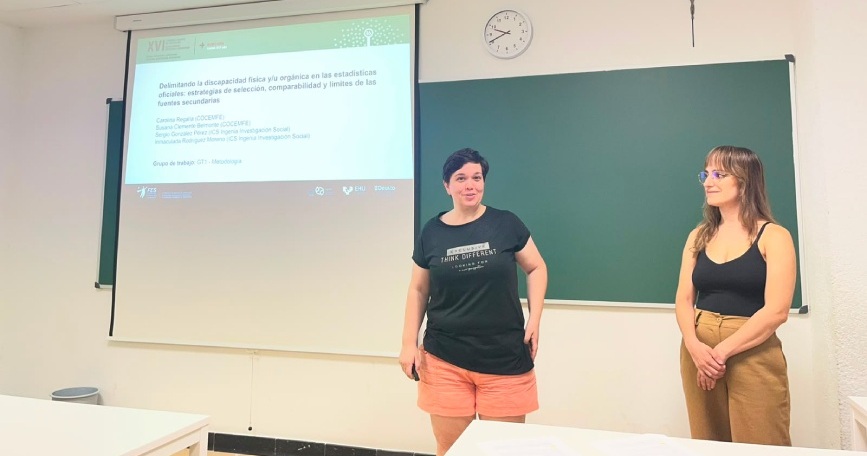 Dos profesionales de COCEMFE presentan una investigación sobre la metodología del futuro Observatorio de Datos durante el XVI Congreso Español de Sociología.
