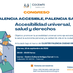 congreso-palencia-accesible-saludable-cocemfe-2026 Cartel del Congreso Palencia Accesible, Palencia Saludable de COCEMFE Castilla y León, el 18 de septiembre en Lecrác, Palencia.