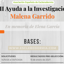 Cartel de la III Ayuda a la Investigación Malena Garrido de AEE, en memoria de Elena García. Solicitudes hasta el 30 de noviembre de 2026.