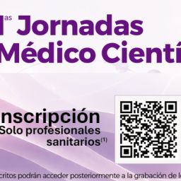 I Jornadas Médico-Científicas FELUPUS 2026 – Inscripción Cartel de las I Jornadas Médico-Científicas FELUPUS, con un código QR de inscripción exclusiva para profesionales sanitarios.