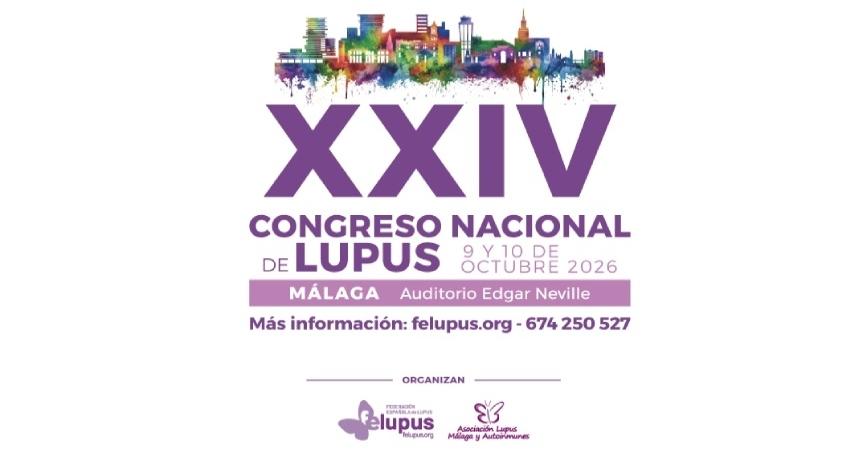 Cartel del XXIV Congreso Nacional de Lupus, 9 y 10 de octubre de 2026 en el Auditorio Edgar Neville de Málaga.